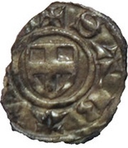 Obol with shield - Amedeus VI, France, 1343-1383 reverse image