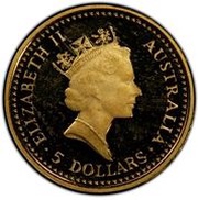 5 Dollars - Elizabeth II 3rd Portrait - Whiptail Wallaby - Gold Bullion Coin obverse image