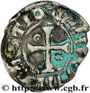 Denier anonymous, France, 1040-1120 reverse image