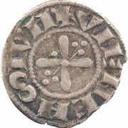 Denier anonymous, France, 1307-1319 reverse image