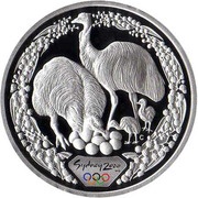 5 Dollars - Elizabeth II 4th Portrait - Sydney 2000 Series - Silver Proof, Australia, 1999 reverse image