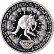 5 Dollars - Elizabeth II 3rd Portrait - Sydney 2000 Series - Silver Proof, Australia, 2000 reverse image