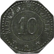 10 Pfennig - Porz am Rhein Spiegelglaswerke Germania, Germany,  reverse image
