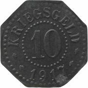 10 Pfennig - Donaueschingen, Germany, 1917 reverse image