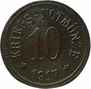 10 Pfennig - Cham, Germany, 1917 reverse image