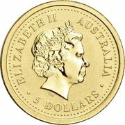 5 Dollars - Elizabeth II 4th Portrait - Year of the Dog - Gold Bullion Coin obverse image