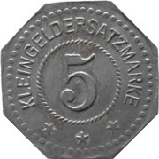 5 Pfennig - Hilpoltstein Buchdruckerei C. Haas, Germany,  reverse image