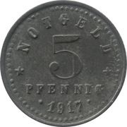 5 Pfennig - Kelheim a. D. Edge: Reeded, Germany, 1917 reverse image