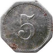 5 Pfennig - Kempten Mechanische Baumwollspinnerei, Germany,  reverse image