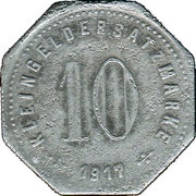 10 Pfennig - Laufen, Germany, 1917 reverse image