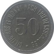 50 Pfenning - Oberammergau, Germany, 1917 reverse image