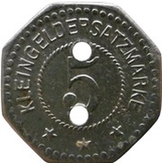 5 Pfennig - Presseck Mechan. Schuhfabrik Vorm. Müller and Heinz, Germany,  reverse image
