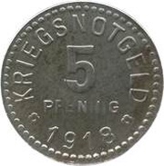 5 Pfennig - Weilheim, Germany, 1918 reverse image