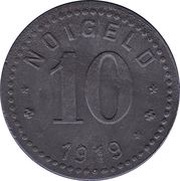10 Pfennig - Unterweserstädte, Germany, 1919 reverse image