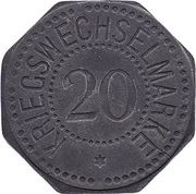 20 Pfennig - Bergedorf, Germany, 1917 reverse image