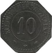 10 Pfennig - Liebau H. and F. Wihard, Germany,  reverse image