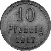 10 Pfennig - Schroda, Germany, 1917 reverse image