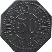 50 Pfennig - Duisburg Firma Peter Fix Söhne G.m.b.H obverse image
