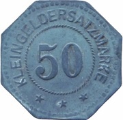 50 Pfennig - Lennep Kammgarn Spinnerei, Germany,  reverse image