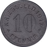 10 Pfennig - Mettmann, Germany, 1917 reverse image