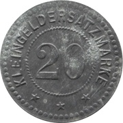 20 Pfennig - Hainitz Grützner and Faltis, Germany,  reverse image