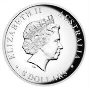 8 Dollars - Elizabeth II 4th Portrait - Kangaroo - Silver Proof - High Relief obverse image