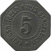 5 Pfennig - Gardelegen, Germany,  reverse image
