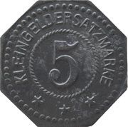 5 Pfennig - Breslau Eisenwerk Frelenberg, Germany,  reverse image