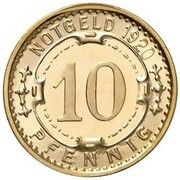 10 Pfennig - Menden Pattern reverse image