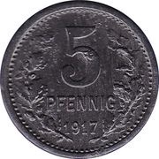 5 Pfennig - Unna, Germany, 1917 reverse image
