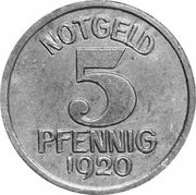 5 Pfennig - Warendorf, Germany, 1920 reverse image