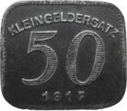 50 Pfennig - Ludwigsburg, Germany, 1917 reverse image