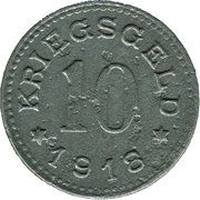 10 Pfennig - Munderkingen, Germany, 1918 reverse image