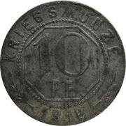 10 Pfennig - Welzheim, Germany, 1918 reverse image