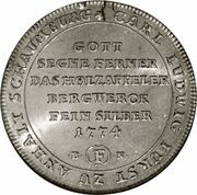 1 Ausbeutethaler - Charles Louis, Germany, 1774 reverse image