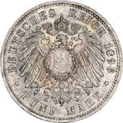 5 Mark - Frederick I Reign, Germany, 1896 reverse image