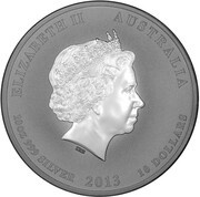 10 Dollars - Elizabeth II 4th Portrait - Year of the Snake - Silver Bullion Coin obverse image