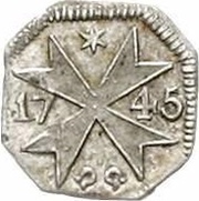 1 Heller Silver pattern strike, Germany, 1745 reverse image
