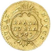 ¼ Ducat - Charles Frederick, Germany, 1747 reverse image