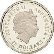 15 Dollars - Elizabeth II 4th Portrait - Sturt's Desert Rose - Platinum Bullion Coin obverse image
