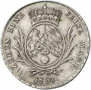 1 Thaler - Charles Theodor, Germany, 1793-1794 reverse image