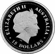 15 Dollars - Elizabeth II 4th Portrait - Waratah - Platinum Bullion Coin obverse image
