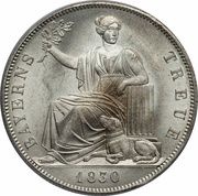 1 Conventionsthaler - Louis I Geschichtstaler; Bavarian Family, Germany, 1830 reverse image