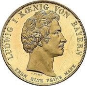 1 Conventionsthaler - Louis I Geschichtstaler; King Maximilian Joseph monument - Pattern obverse image
