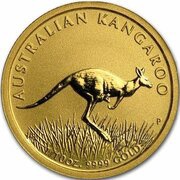 15 Dollars - Elizabeth II 4th Portrait - Kangaroo - Gold Bullion Coin, Australia, 2008 reverse image