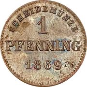 1 Pfenning - Maximilian II, Germany, 1858-1871 reverse image