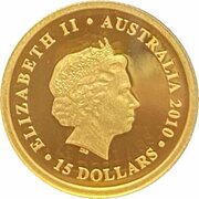 15 Dollars - Elizabeth II 4th Portrait - Koala - Gold Bullion Coin obverse image