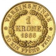 1 Krone - Louis II, Germany, 1864-1869 reverse image