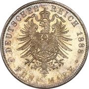 5 Mark - Otto, Germany, 1888 reverse image