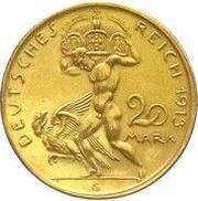 20 Mark - Louis III Pattern reverse image